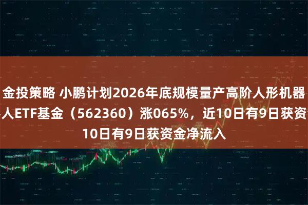 金投策略 小鹏计划2026年底规模量产高阶人形机器人，机器人ETF基金（562360）涨065%，近10日有9日获资金净流入