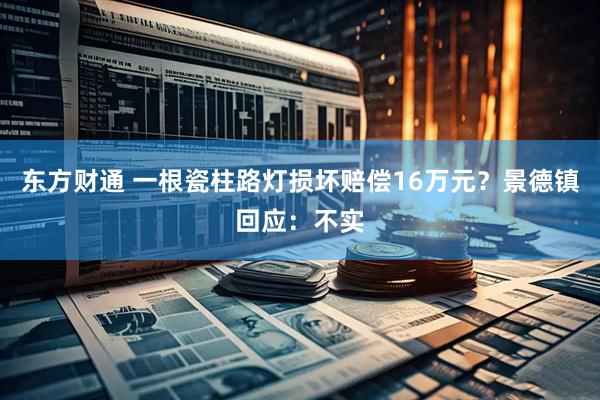 东方财通 一根瓷柱路灯损坏赔偿16万元？景德镇回应：不实